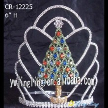 8 pulgadas Rhinestone árbol desfile coronas para Navidad