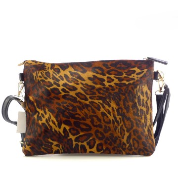 hot sale leopard pu leather fur handbag,leather and fur handbags,genuine fur handbag