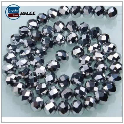 Gold-plated rondelle glass beads german lampwork glass beads