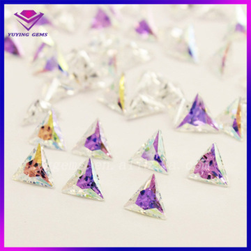 AB Color Effect Triangle Shape Synthetic Glass Decoration Stone
