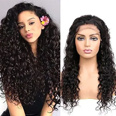 Raw Virgin Remy Indian Human Hair Wet and Wavy Water Wave Lace Closure Front Jewish Wig Kosher Wigs