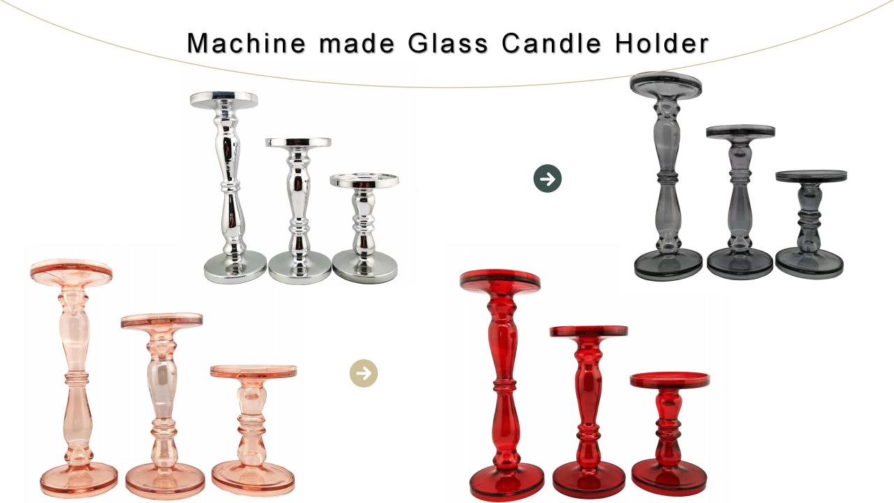 Machine Made Glass Candle Holder 04