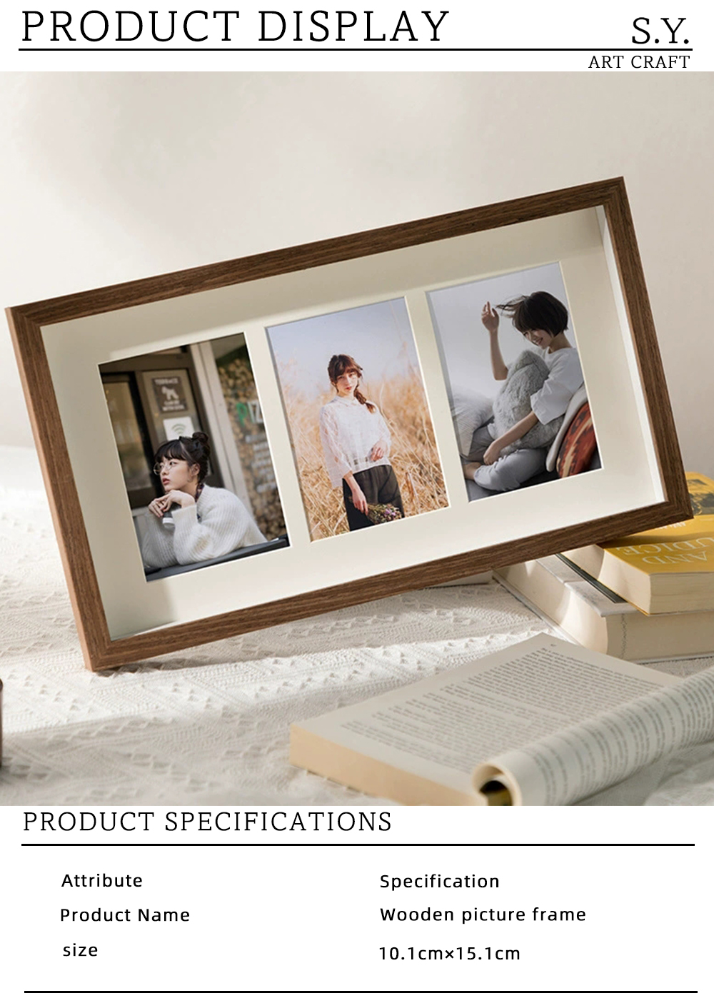 Horizontal Collage Picture Frame for 3 Photos X
