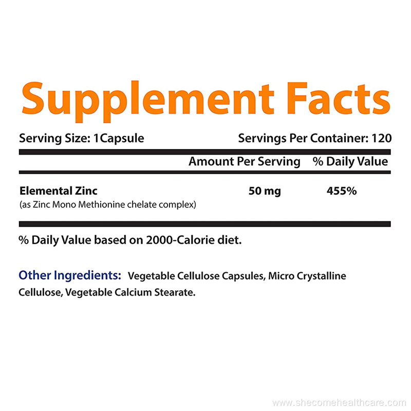 Zinc 50mg Supplement Immune Zinc Vitamin C supplements