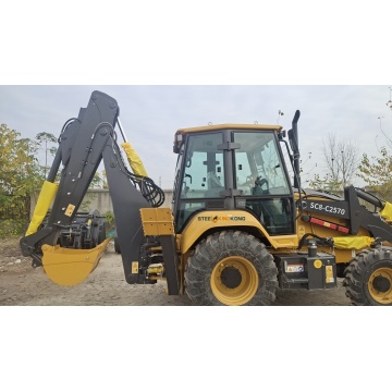 Mini cargador compacto con retroexcavadora para uso agrícola