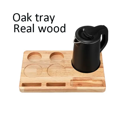 Easy Storage Real Wood Oak Tray for Hotels and Kettle Sets
