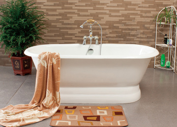 Enamel Dual Cast Iron Bathtub With Pedestal Base