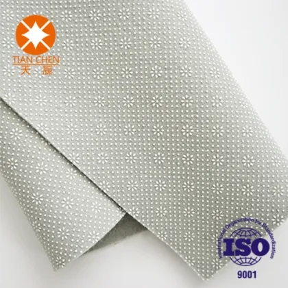 Polyester nonwoven felts with plastic dots