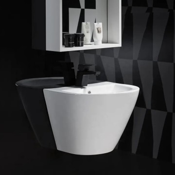 Modern Minimalist White Wall-Hung Oval Bathroom Basin