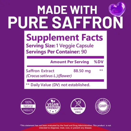 Shecome Saffron Pure Extract Capsules Mood Energy Vision
