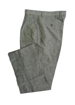 Pantaloni da uomo in lino poliestere grigio melange