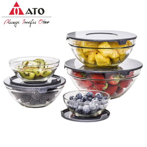 ATO 5 Pcs Glass Food Storage Bowls Set