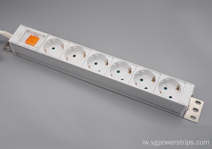 6-Outlet האיחוד האירופי/גרמניה סטנדרטית חשמל PDU