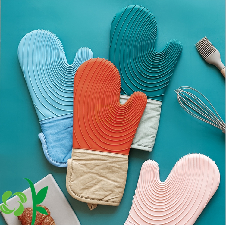 Heat Resistant Silicone Cotton Oven Mitts