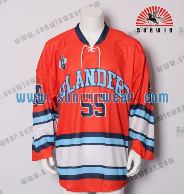 Shenzhen custom polyester embroidered nhl hockey jersey