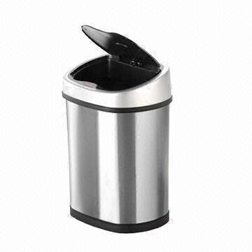 Stainless Steel Handsfree Sanitary Bins with 85-degree Opening