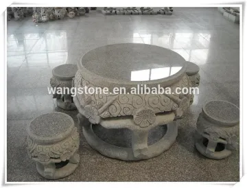 Vintage new product outdoor furniture marble sculpture dragon table set
