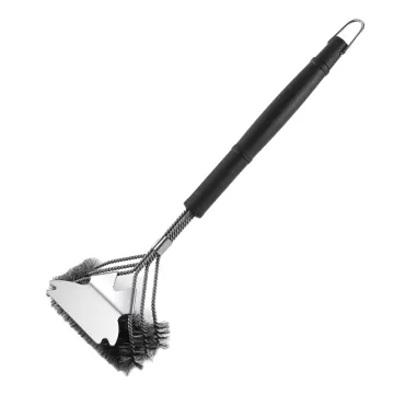 Grill Cleaner Brush with scraper Stainless grill rescue brush with scraper
