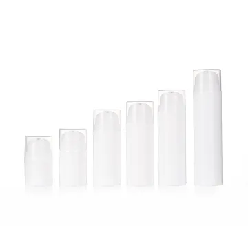 White PP Plastic Airless Lotion Pump Bottles