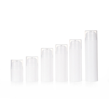 White PP Plastic Airless Lotion Pump Bottles