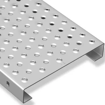 Traction Tread Plank Grating - Dimple Perforated Metal with Round Holes for Anti-Skid Flooring and Walkways