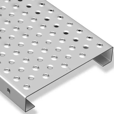 Traction Tread Plank Grating - Dimple Perforated Metal with Round Holes for Anti-Skid Flooring and Walkways