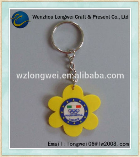 flower rubber keychain/soft pvc rubber keychain/rubber keychain machine