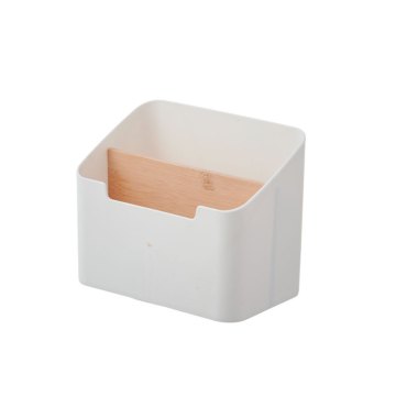 Modern Makeup Brush Organizer: Small Rectangular Plastic Storage Box with Dividers