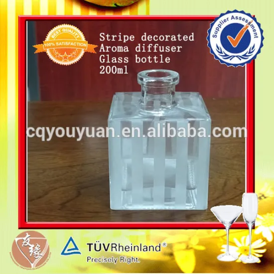 New designed square glass perfume bottle price 200ml