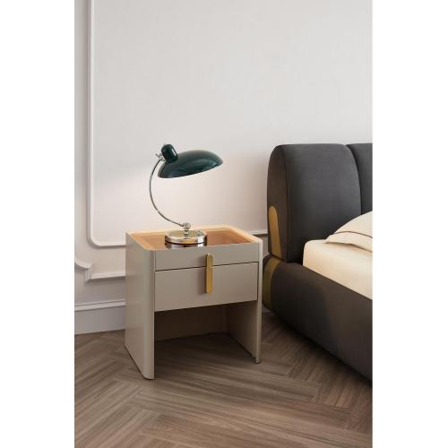 Grey Bedside Tables Modern Elegant Unique Design Glass Bedside Table Supplier