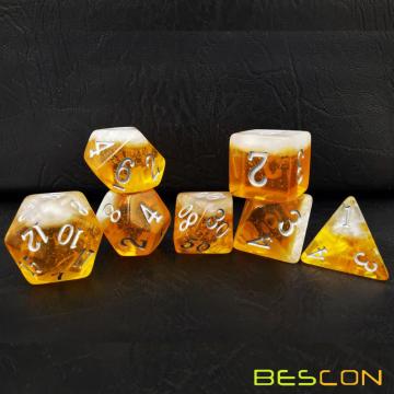 Bescon Complete Polyhedral Dice Set of BEER, RPG 7-Dice Set of Lager
