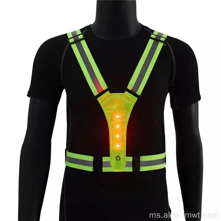 Jaket keselamatan reflektif dengan cahaya LED