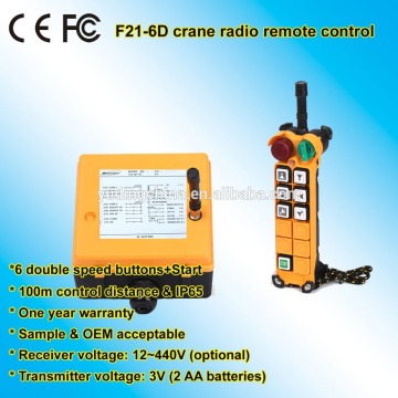 Telecrane remote control for track slewing jib crane and grab bucket crane
