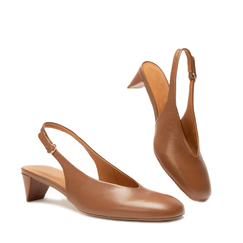 Women's open-back mid-heel sandals