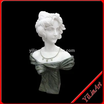 Carved White Marble Lady Bust Statues (YL-T134)