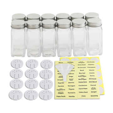 Glass Spice Jars 120ml - Herb and Seasoning Storage Bottles