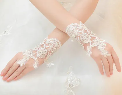 Lace Long Fingerless Wedding Accessory Bridal Party Wedding Gloves (Dream-100088)