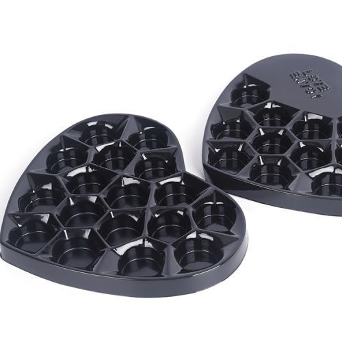 Customized serving disposable divided plastic black food rectangluar tray