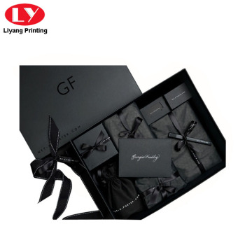 Matte Black Cardboard Jewelry Box Packaging