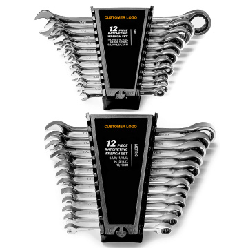 YUHANG 24pc IN/MM Ratcheting Wrench Set with Quick Access Wrench Organizer