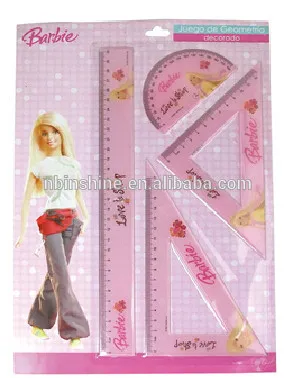 printed plastic geometric ruler set for children