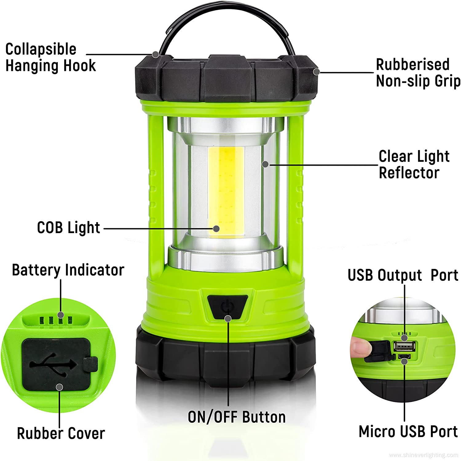 Portable Waterproof Rechargeable LED Camping Lantern Light