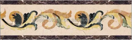 Modern Waterjet Marble Flooring Borders: Chinese Nanoglass Stone Skirting Designs for Luxury Projects