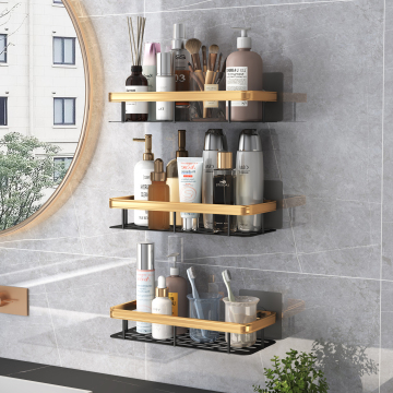 Adhesive Metal Toilet Paper Roll Holder & Shower Caddy - 2 Pack