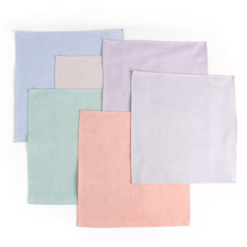 Dacheng Wholesale Light Solid Color Cotton Pocket Square Wedding Handkerchief