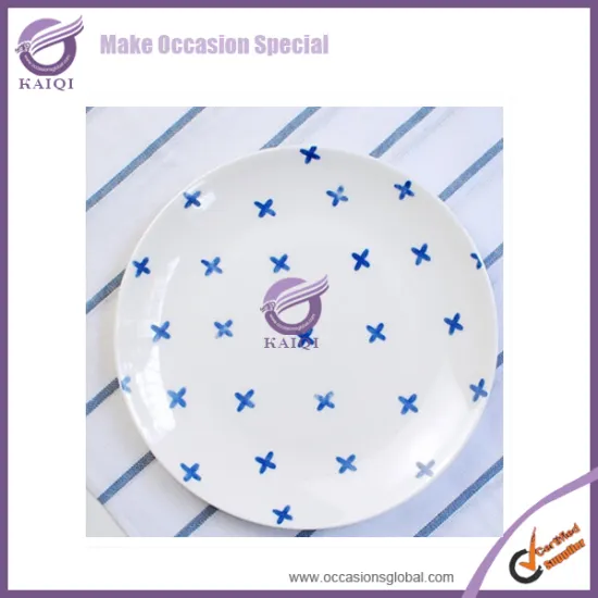 Modern Round And Square Shape Various Sizes Custom Printed Purple Dinner Sets Dinnerware Soup Plates Ceramics