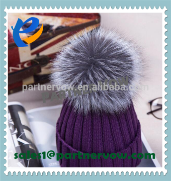 high quality hat real fur ball