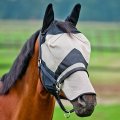 Masque à cheval long nez brun clair et noir