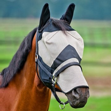 Máscara de cavalo do nariz comprido marrom claro e preto