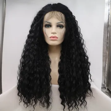 Vigorous mono long premium high quality afro kinky curly wholesale black women synthetic hair wigs lace front